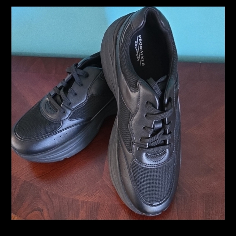 Women's Rockport Prowalker Black Lace Up Sneakers Size 7 1/2